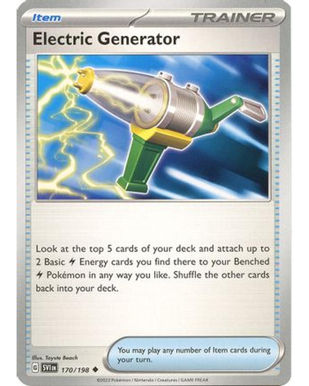 Electric Generator 170/198  - Reverse Holofoil SV01 Scarlet & Violet Base Set - Uncommon