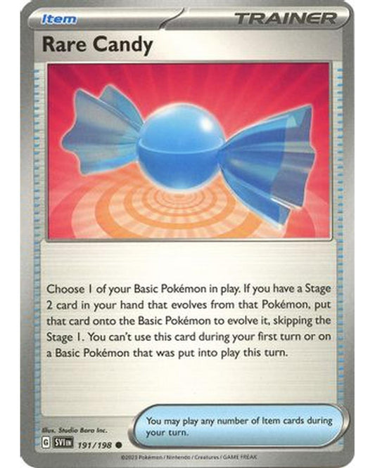Rare Candy 191/198  - Reverse Holofoil SV01 Scarlet & Violet Base Set - Common