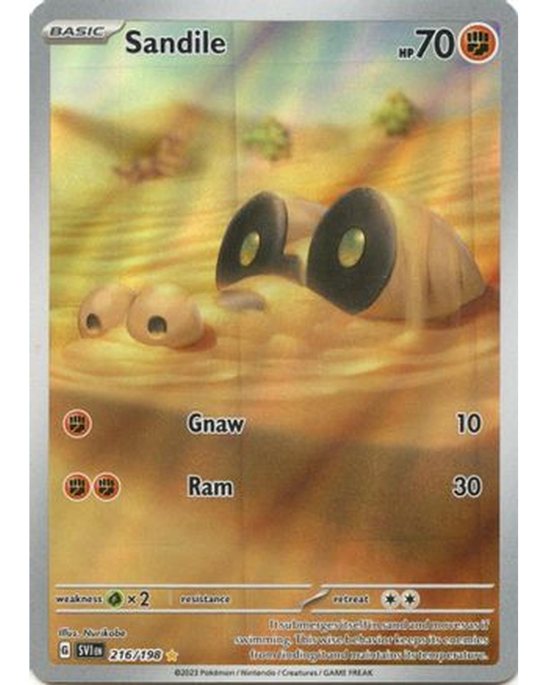 Sandile 216/198  - Holofoil SV01 Scarlet & Violet Base Set - Illustration Rare