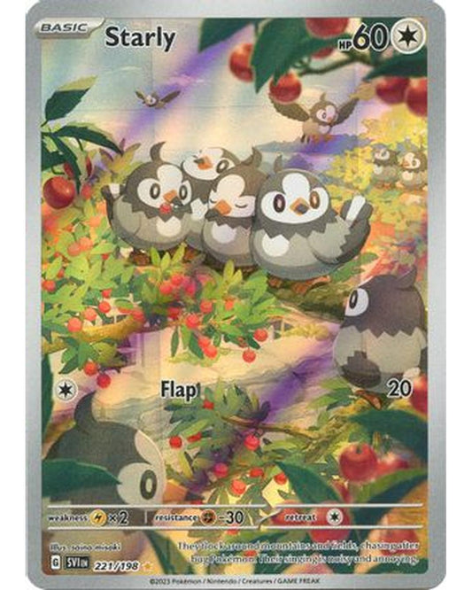 Starly 221/198  - Holofoil SV01 Scarlet & Violet Base Set - Illustration Rare