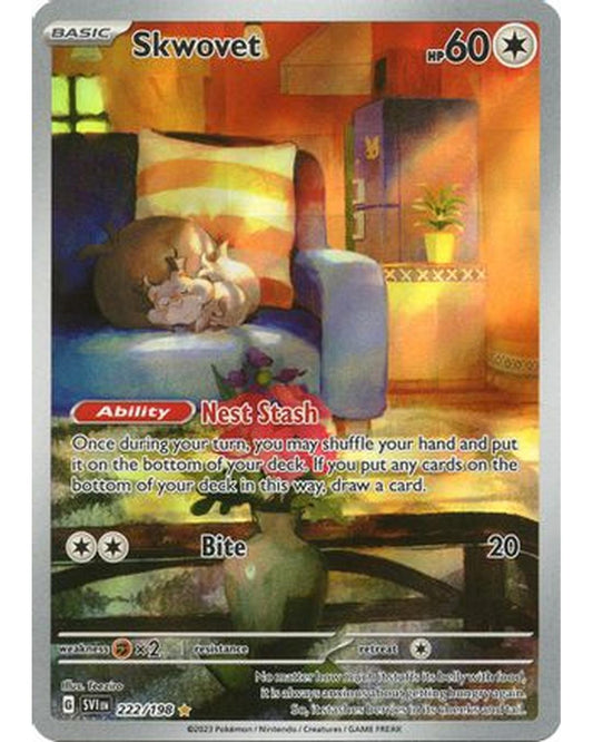 Skwovet 222/198  - Holofoil SV01 Scarlet & Violet Base Set - Illustration Rare