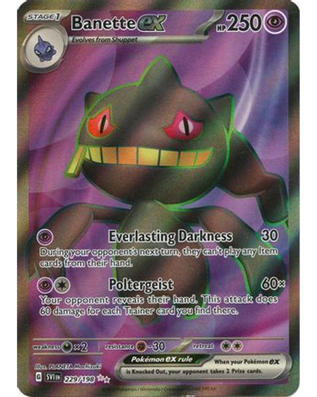 Banette ex 229/198  - Holofoil SV01 Scarlet & Violet Base Set - Ultra Rare