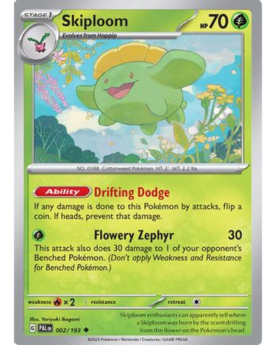 Skiploom 002/193  SV02 Paldea Evolved - Uncommon