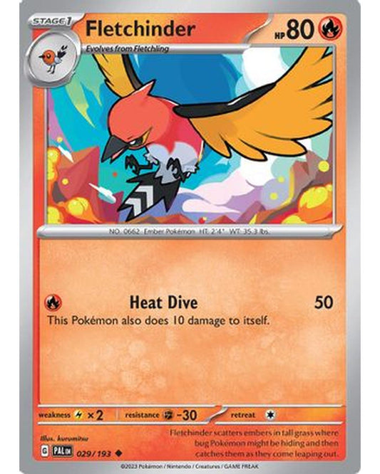 Fletchinder 029/193  - Reverse Holofoil SV02 Paldea Evolved - Uncommon