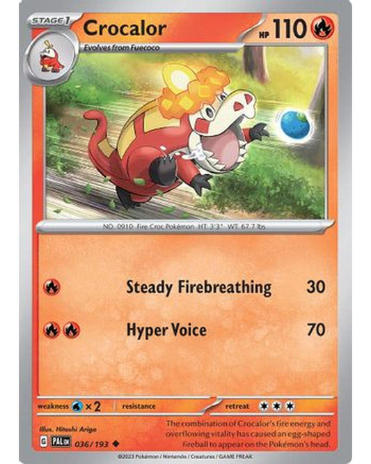 Crocalor 036/193  - Reverse Holofoil SV02 Paldea Evolved - Uncommon