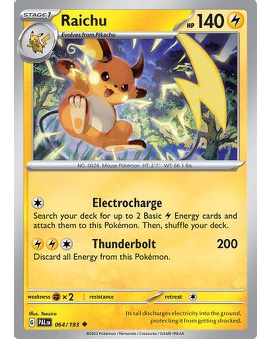 Raichu 064/193  - Reverse Holofoil SV02 Paldea Evolved - Uncommon