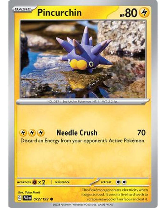 Pincurchin 072/193  - Reverse Holofoil SV02 Paldea Evolved - Common