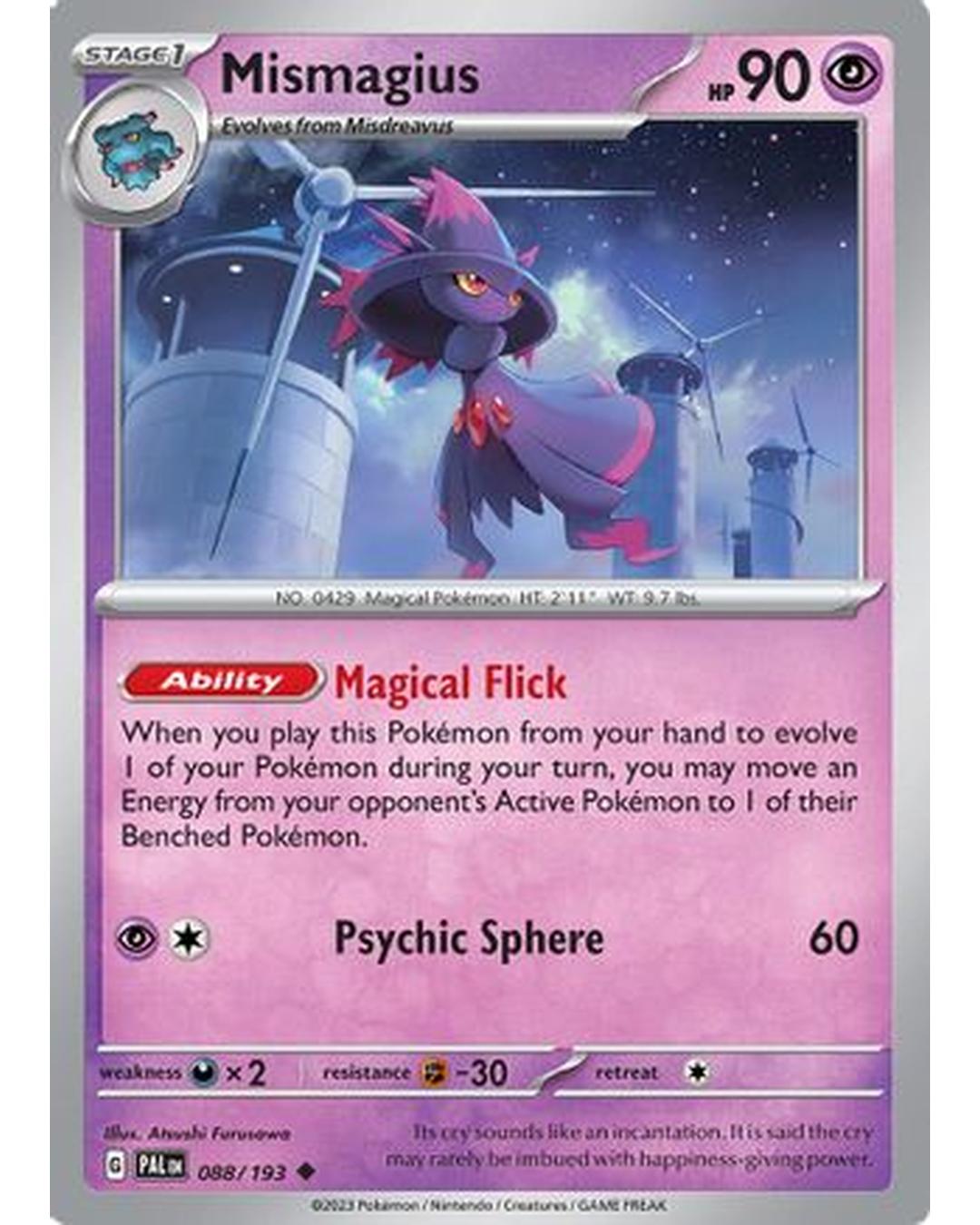 Mismagius 088/193  - Reverse Holofoil SV02 Paldea Evolved - Uncommon