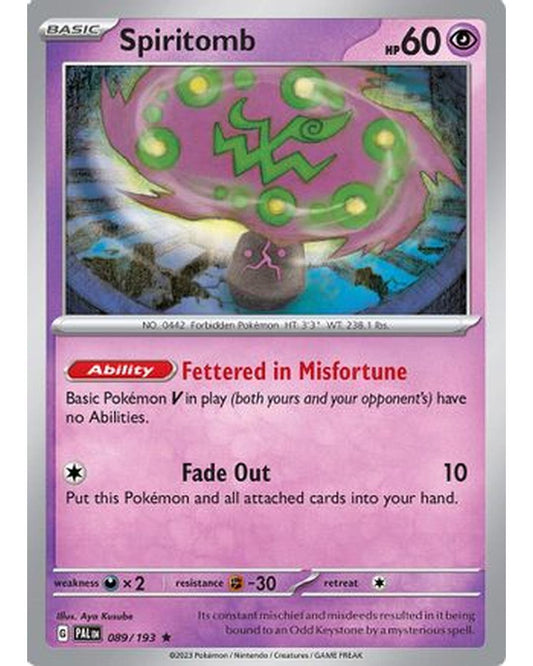 Spiritomb 089/193  - Holofoil SV02 Paldea Evolved - Rare