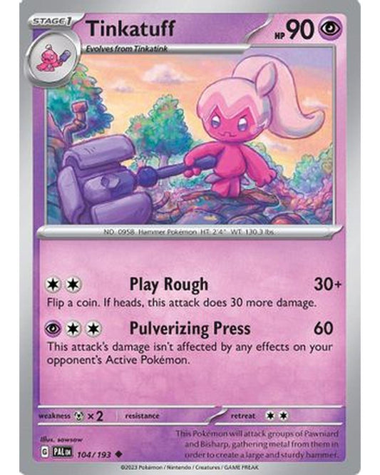Tinkatuff 104/193  - Reverse Holofoil SV02 Paldea Evolved - Uncommon