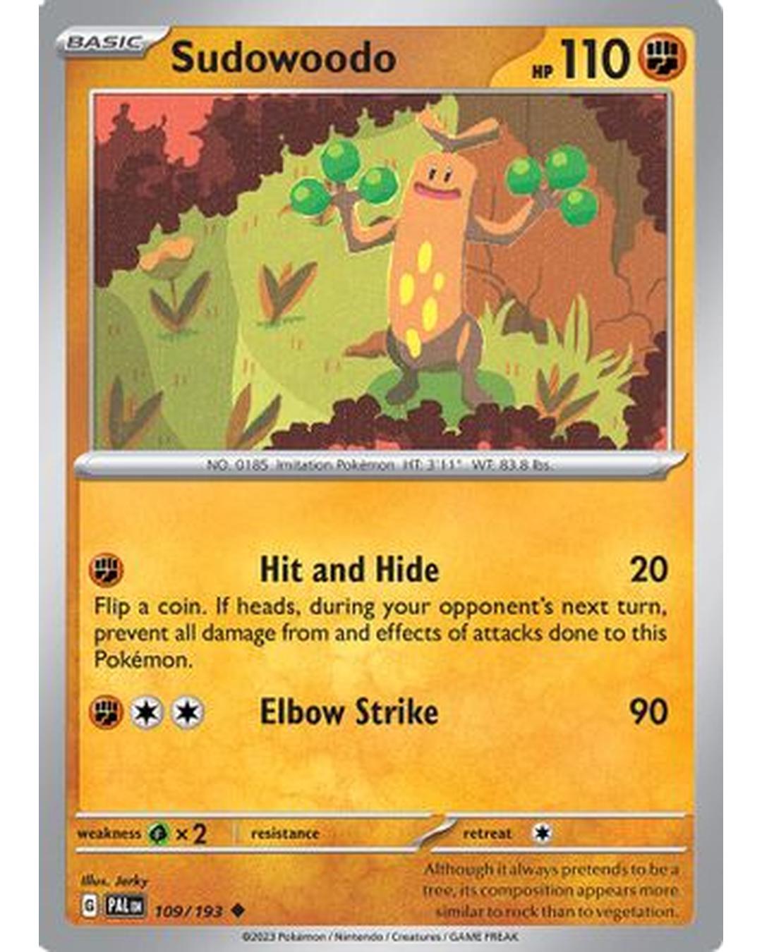 Sudowoodo 109/193  SV02 Paldea Evolved - Uncommon