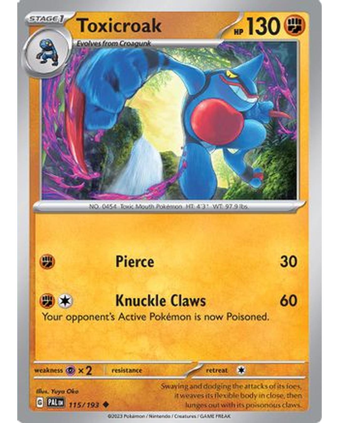 Toxicroak 115/193  SV02 Paldea Evolved - Uncommon