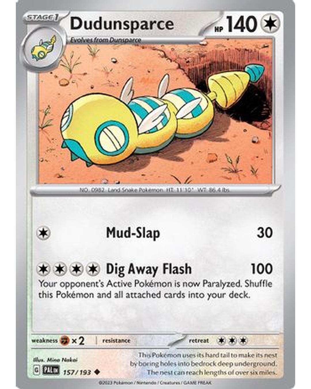 Dudunsparce 157/193  - Reverse Holofoil SV02 Paldea Evolved - Uncommon