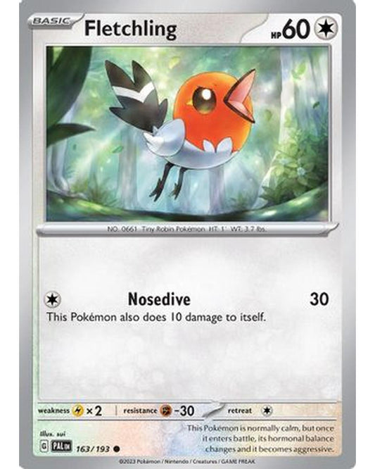 Fletchling 163/193  - Reverse Holofoil SV02 Paldea Evolved - Common