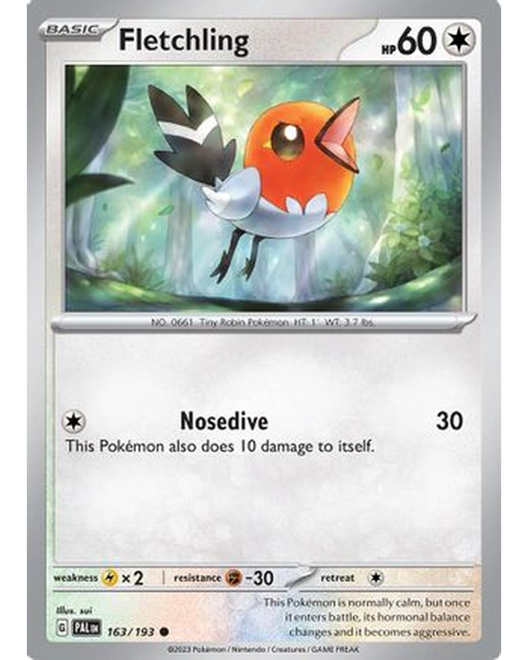 Fletchling 163/193  SV02 Paldea Evolved - Common