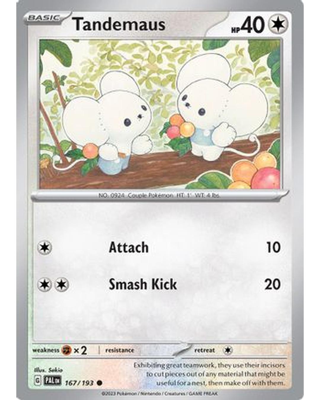 Tandemaus 167/193  - Reverse Holofoil SV02 Paldea Evolved - Common