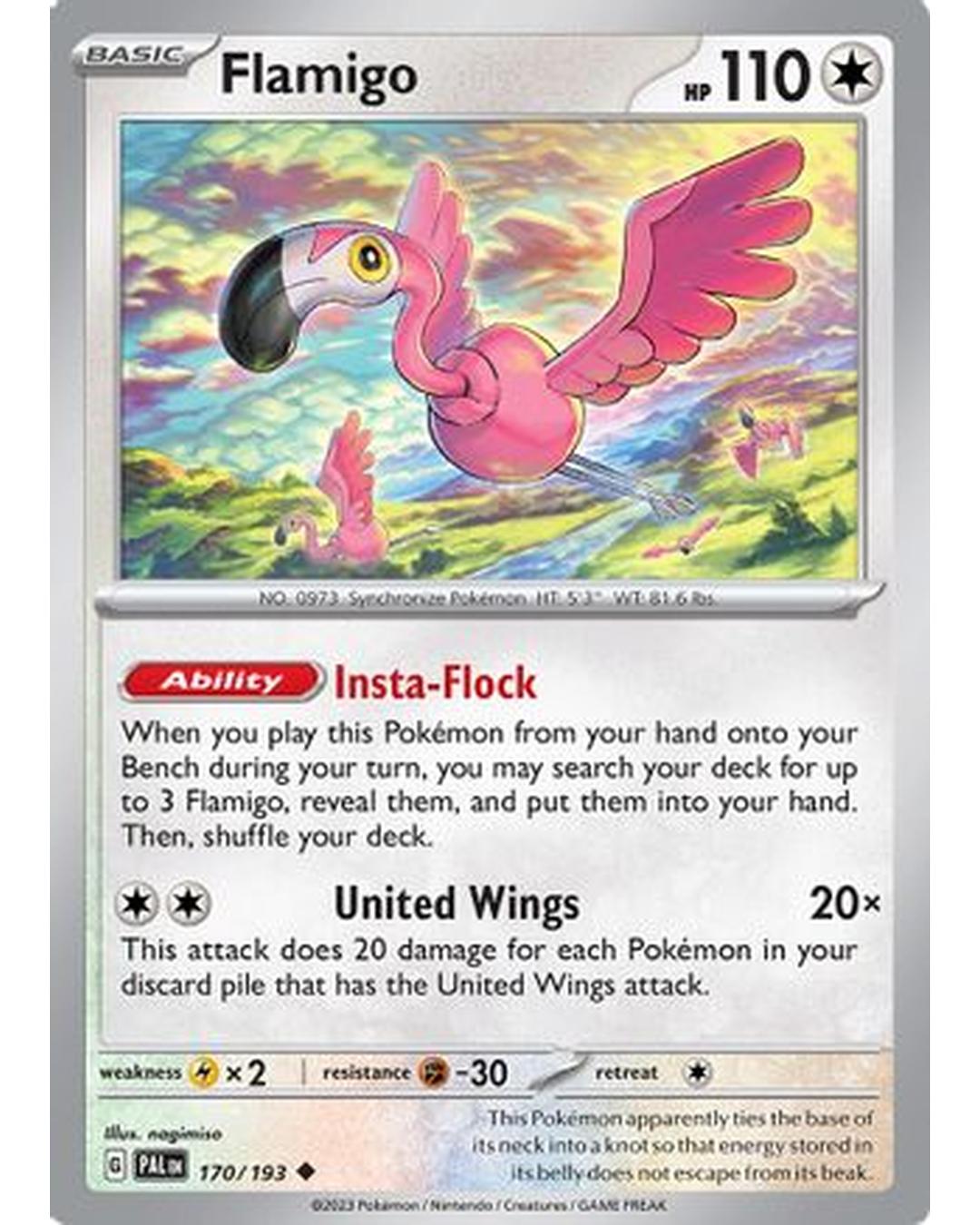 Flamigo 170/193  - Reverse Holofoil SV02 Paldea Evolved - Uncommon