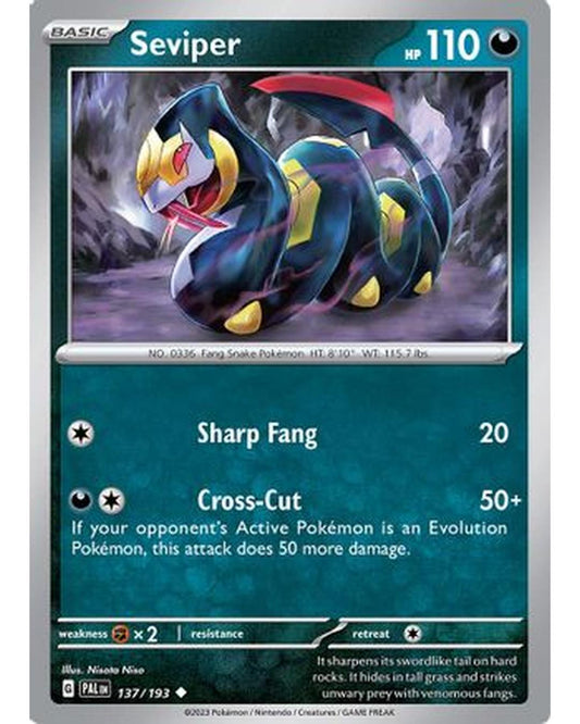 Seviper 137/193  - Reverse Holofoil SV02 Paldea Evolved - Uncommon
