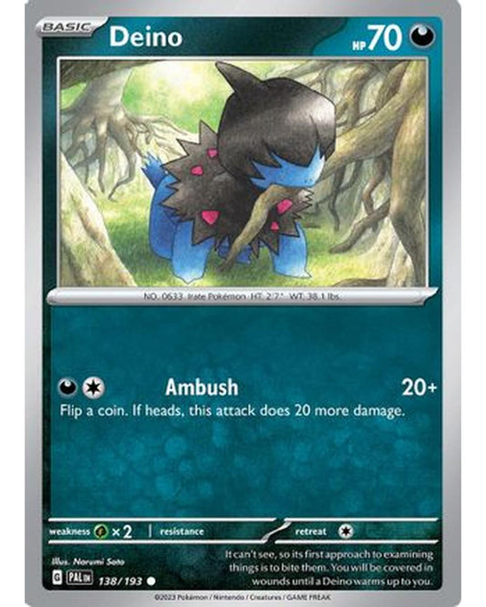 Deino 138/193  SV02 Paldea Evolved - Common
