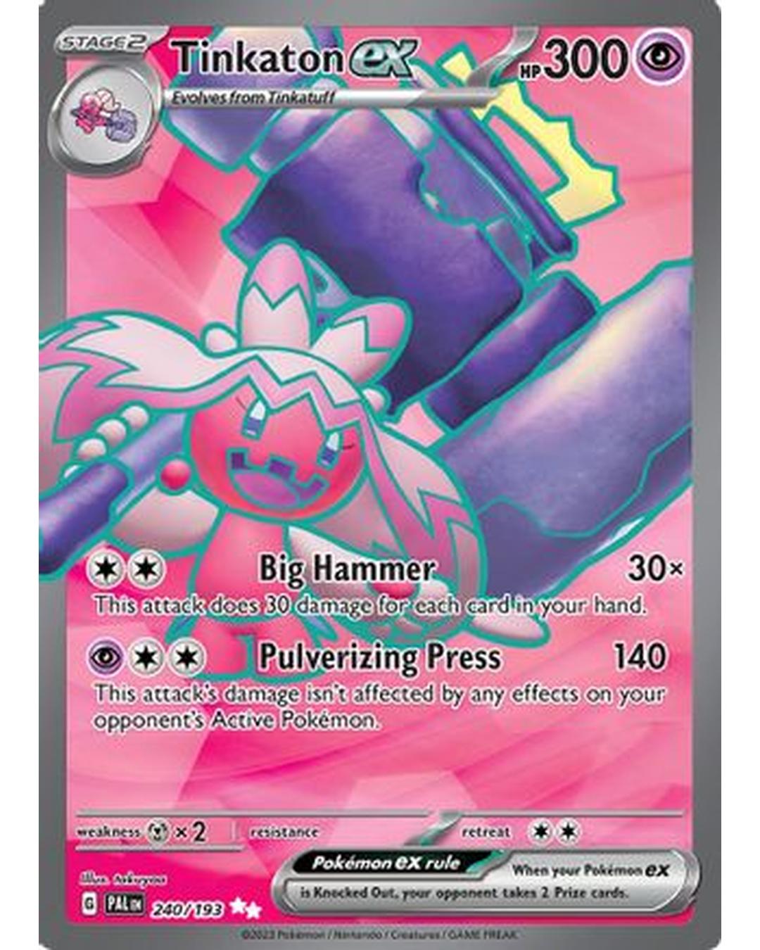 Tinkaton ex 240/193  - Holofoil SV02 Paldea Evolved - Ultra Rare