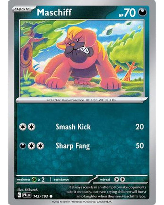 Maschiff 142/193  - Reverse Holofoil SV02 Paldea Evolved - Common