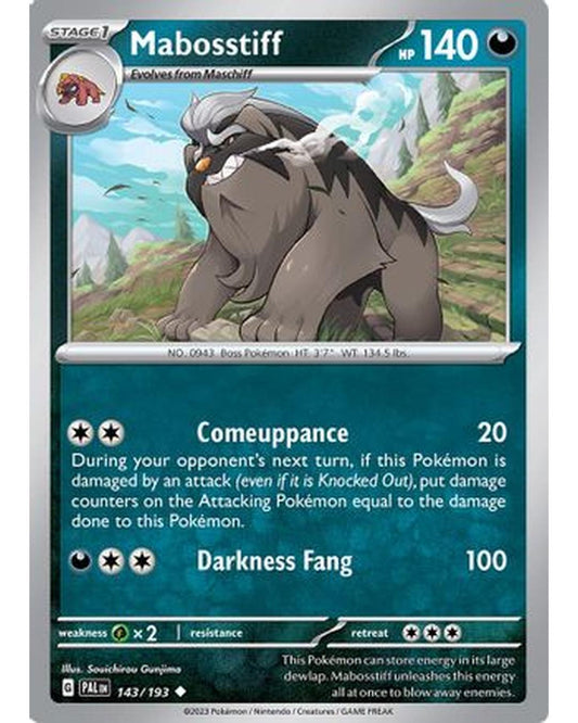 Mabosstiff 143/193  - Reverse Holofoil SV02 Paldea Evolved - Uncommon