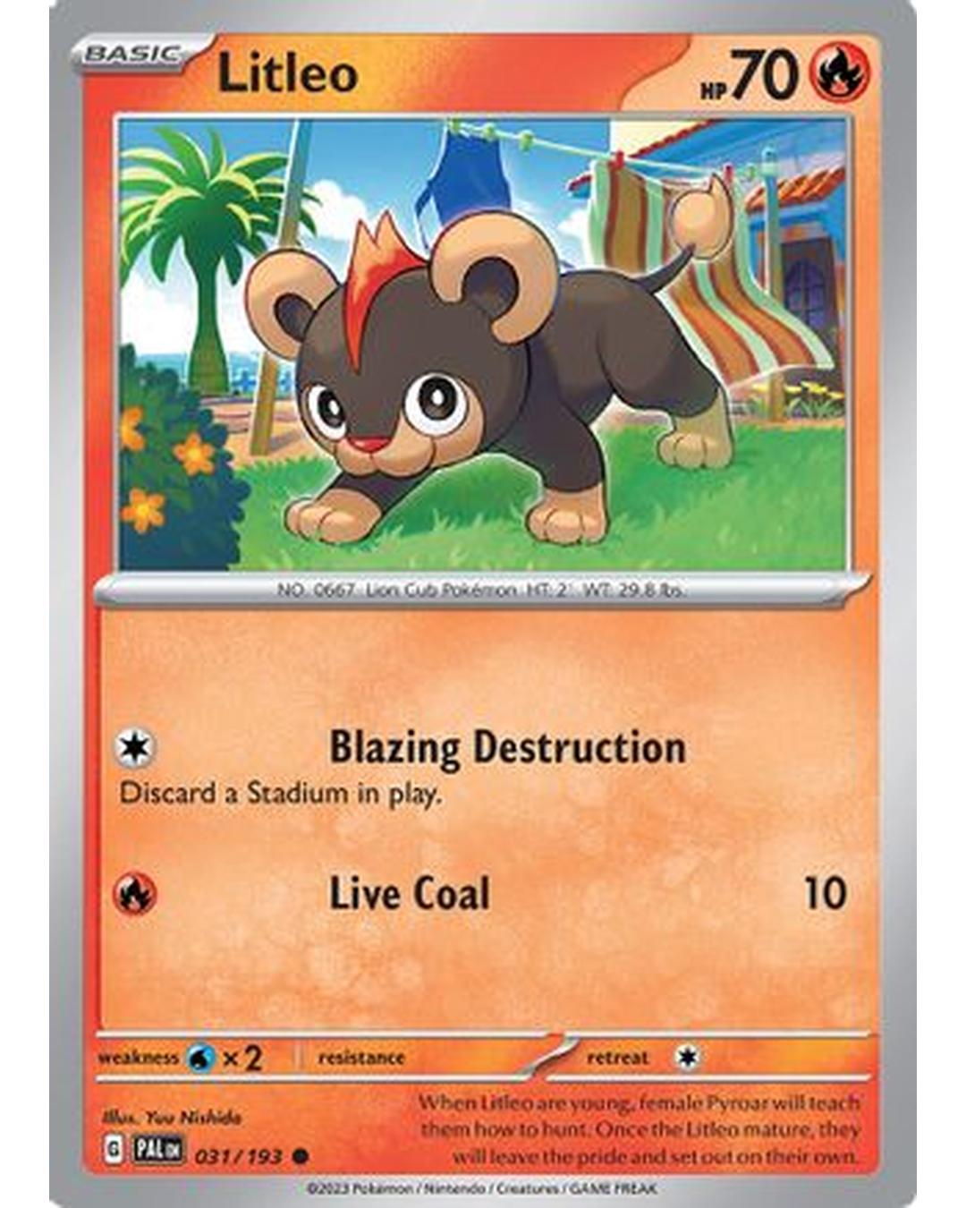 Litleo 031/193  - Reverse Holofoil SV02 Paldea Evolved - Common