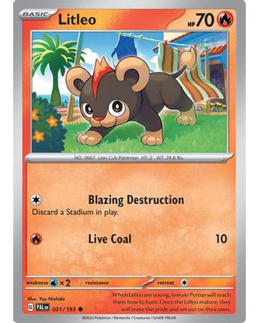 Litleo 031/193  - Reverse Holofoil SV02 Paldea Evolved - Common