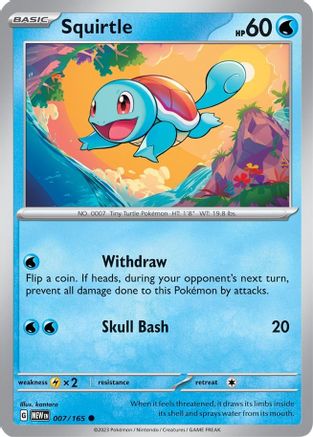 Squirtle 007/165  - Reverse Holofoil SV Scarlet & Violet 151 - Common