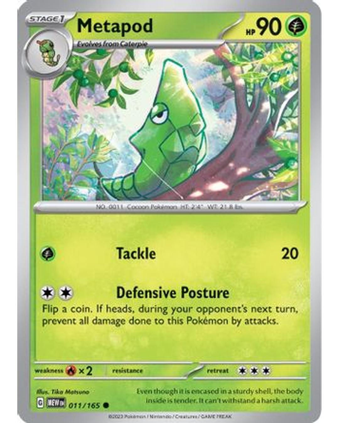 Metapod 011/165  - Reverse Holofoil SV Scarlet & Violet 151 - Common