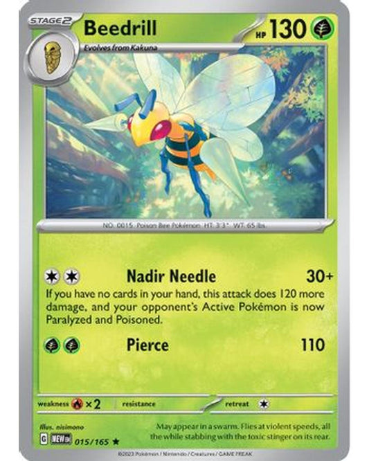 Beedrill 015/165  - Holofoil SV Scarlet & Violet 151 - Rare