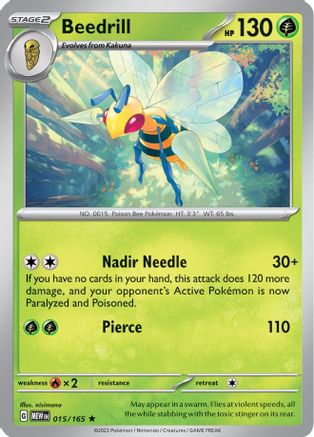 Beedrill 015/165  - Holofoil SV Scarlet & Violet 151 - Rare