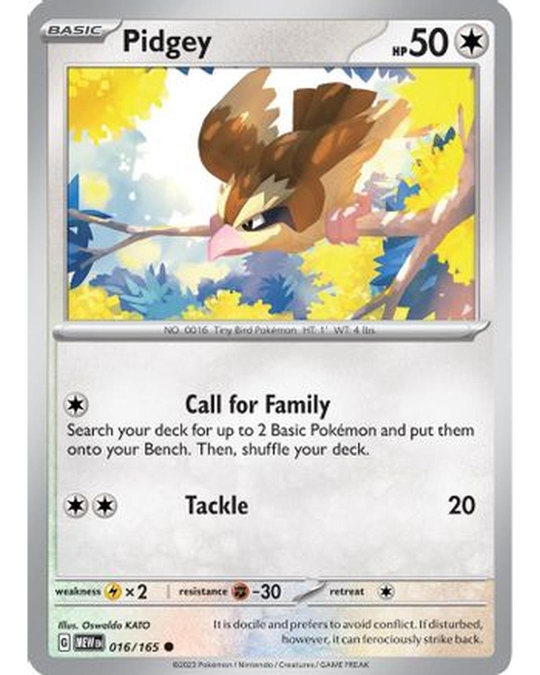 Pidgey 016/165  SV Scarlet & Violet 151 - Common