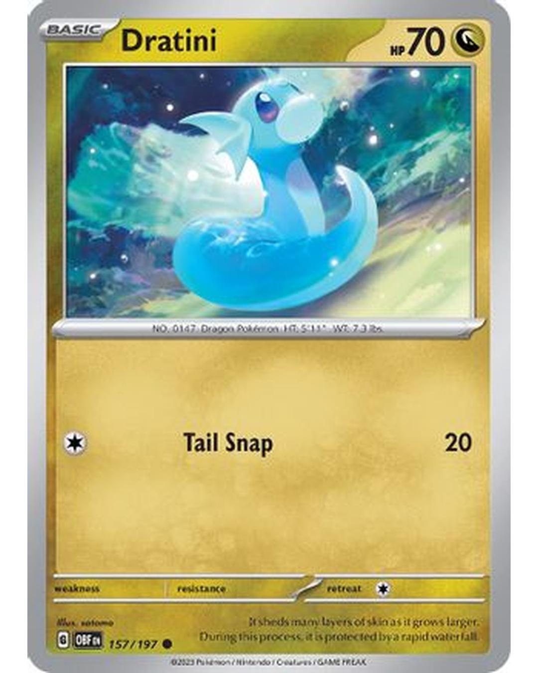 Dratini 157/197  - Reverse Holofoil SV03 Obsidian Flames - Common