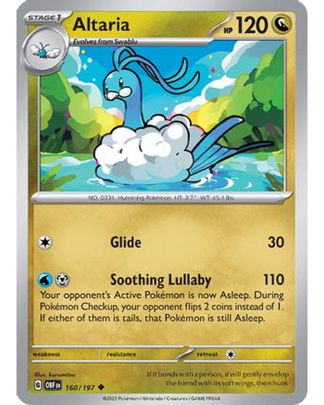 Altaria 160/197  - Reverse Holofoil SV03 Obsidian Flames - Uncommon