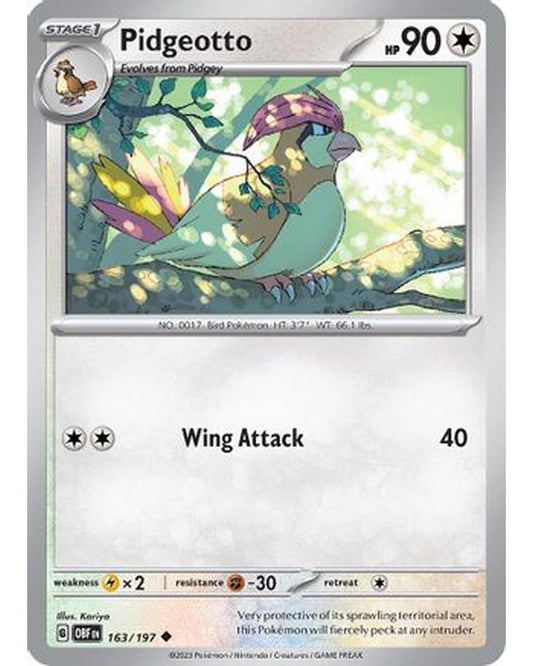 Pidgeotto 163/197  SV03 Obsidian Flames - Uncommon