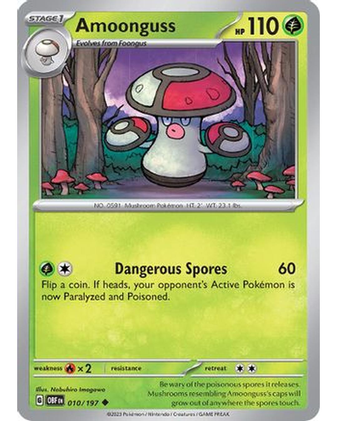 Amoonguss 010/197  - Reverse Holofoil SV03 Obsidian Flames - Uncommon