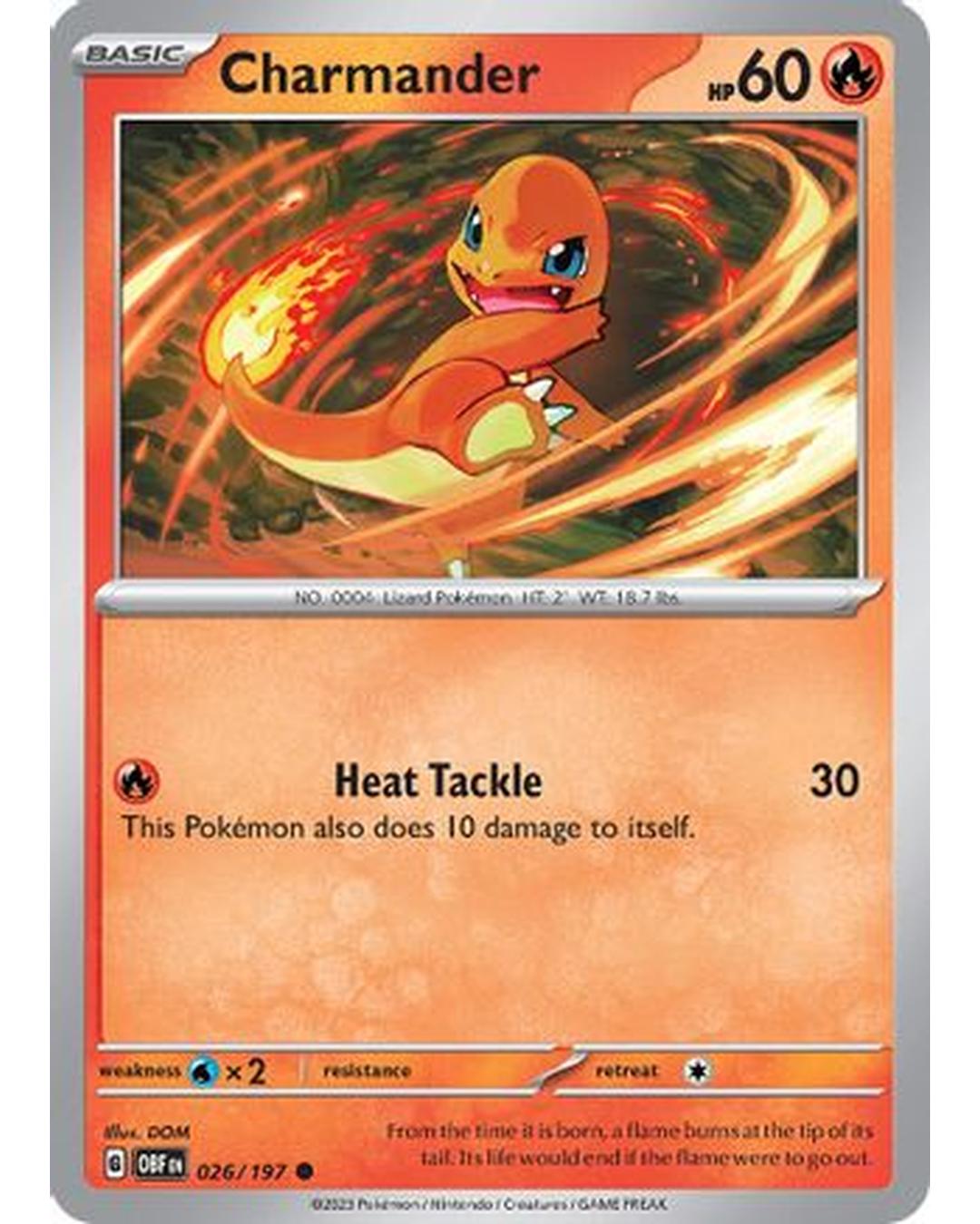 Charmander 026/197  - Reverse Holofoil SV03 Obsidian Flames - Common