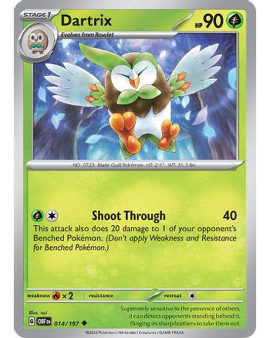 Dartrix 014/197  - Reverse Holofoil SV03 Obsidian Flames - Uncommon