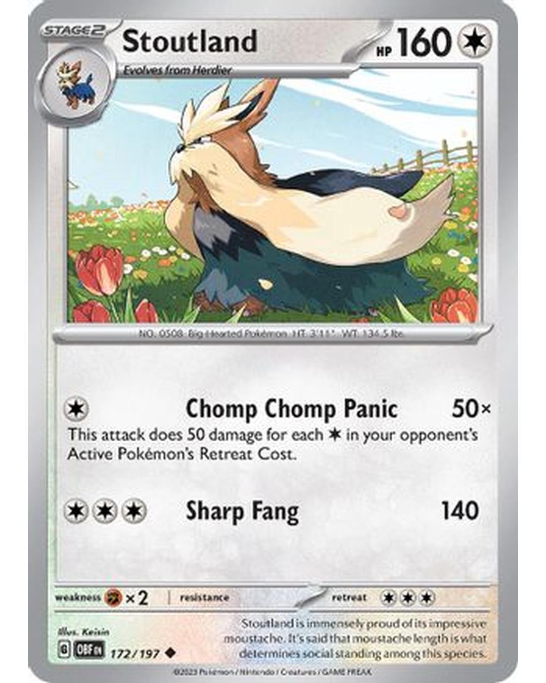 Stoutland 172/197  SV03 Obsidian Flames - Uncommon