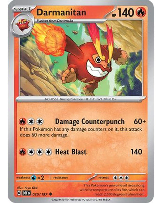 Darmanitan 035/197  SV03 Obsidian Flames - Uncommon
