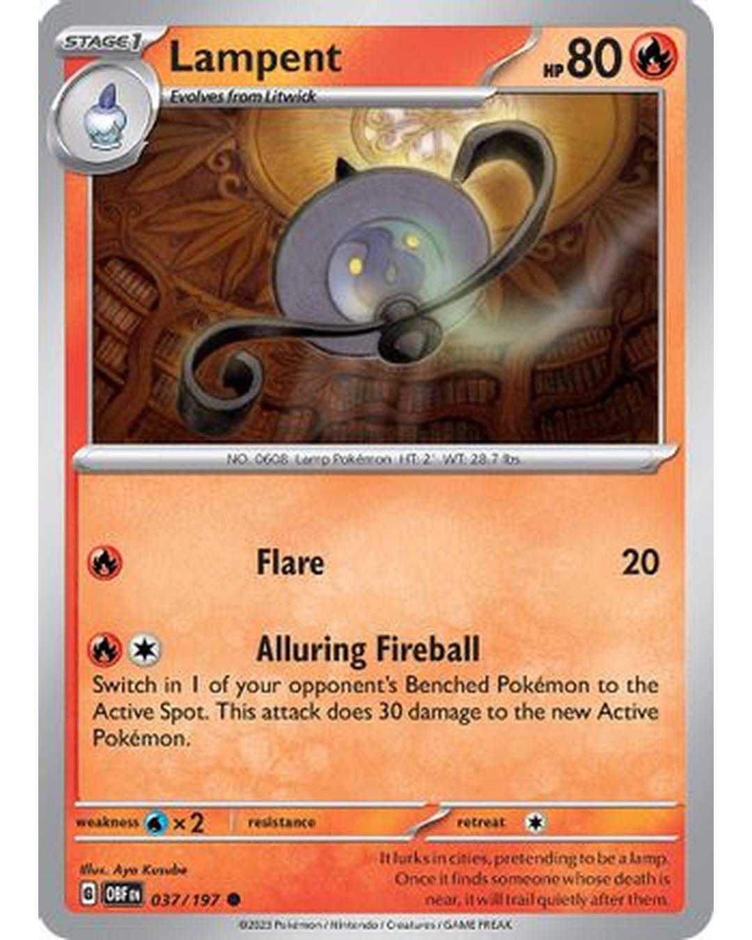 Lampent 037/197  SV03 Obsidian Flames - Common