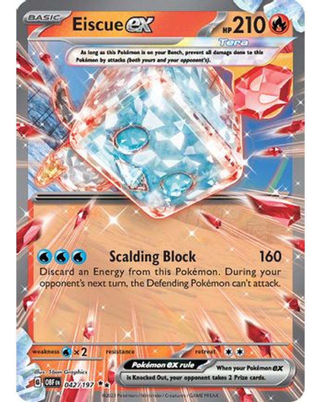 Eiscue ex 042/197  - Holofoil SV03 Obsidian Flames - Double Rare