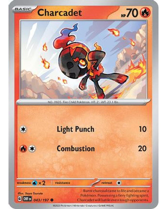 Charcadet 043/197  - Reverse Holofoil SV03 Obsidian Flames - Common