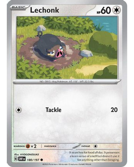 Lechonk 180/197  - Reverse Holofoil SV03 Obsidian Flames - Common