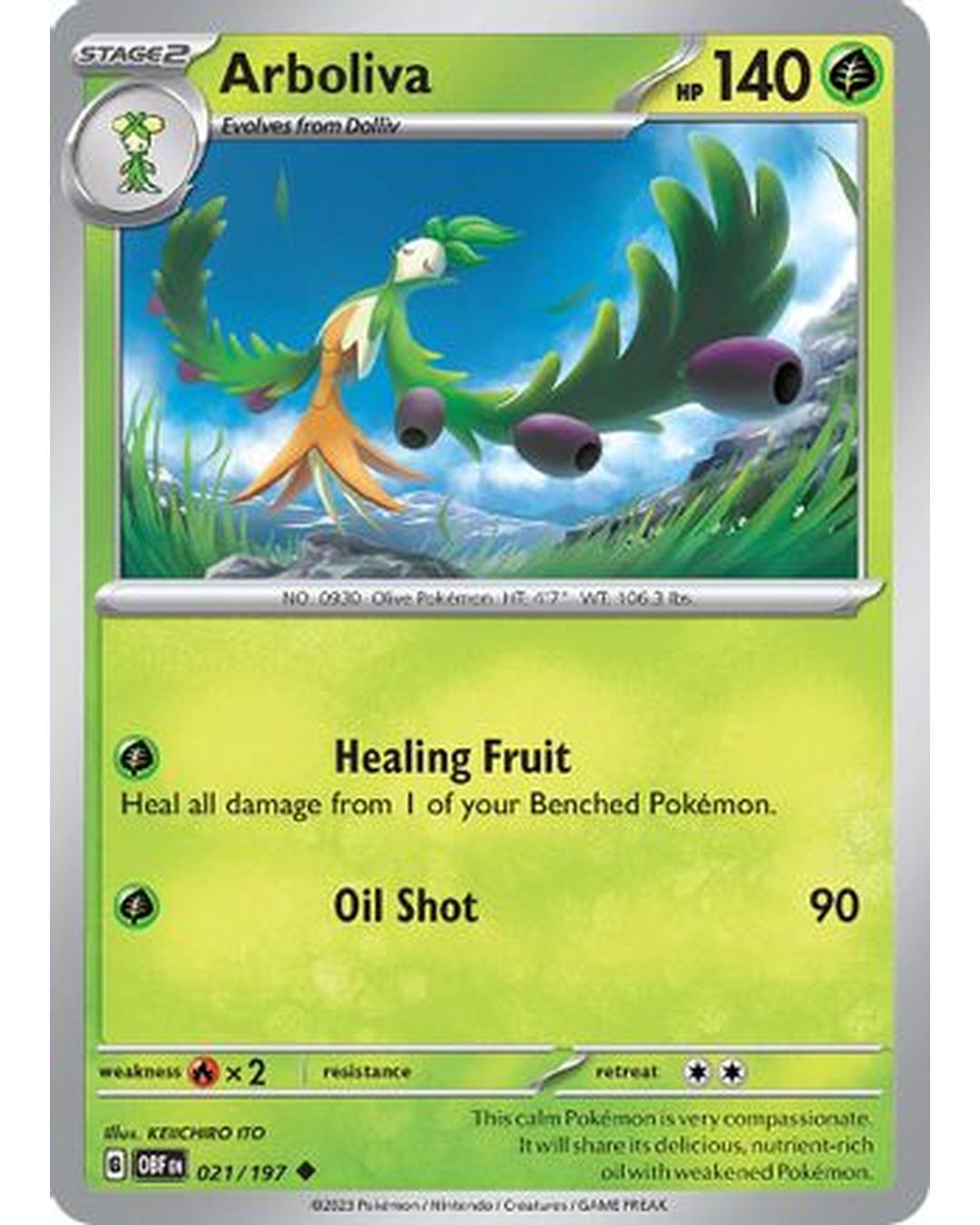 Arboliva 021/197  - Reverse Holofoil SV03 Obsidian Flames - Uncommon