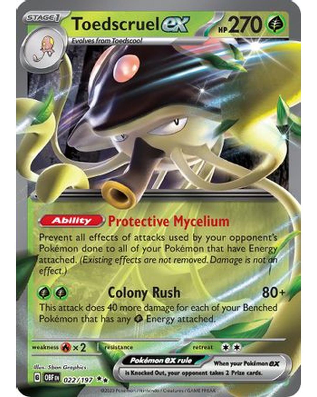 Toedscruel ex 022/197  - Holofoil SV03 Obsidian Flames - Double Rare