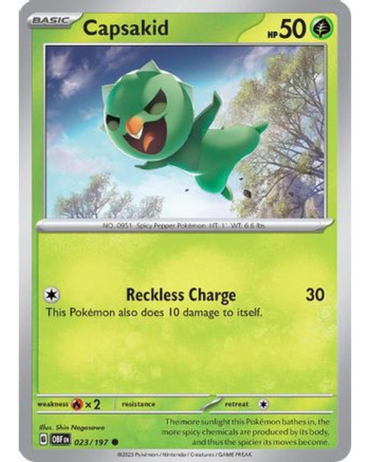 Capsakid 023/197  - Reverse Holofoil SV03 Obsidian Flames - Common