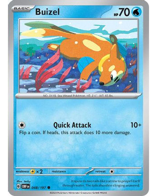 Buizel 048/197  - Reverse Holofoil SV03 Obsidian Flames - Common