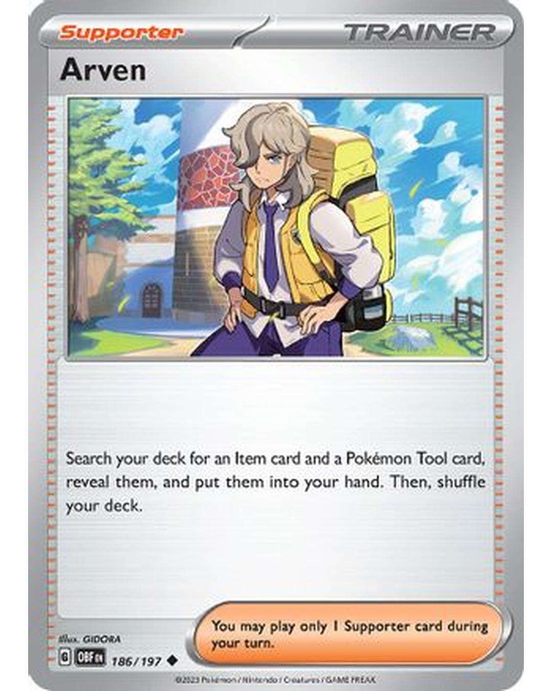 Arven 186/197  - Reverse Holofoil SV03 Obsidian Flames - Uncommon